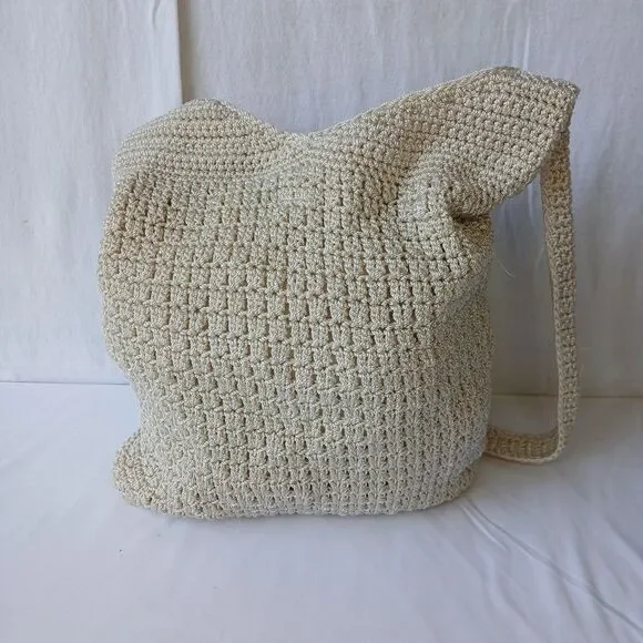 MA-DE Knit Straw Crocheted BoHo Hippie Crossbody Shoulder Bag Y2K - Picture 3 of 12